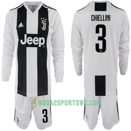 Koszulka Juventus Giorgio Chiellini 3 Dziecięcy Domowe Stroje Piłkarskie 2018-2019 Długi Rękaw